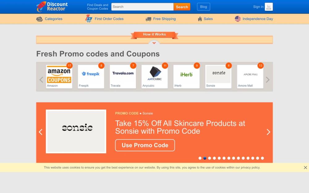 Screenshot of DiscountReactor