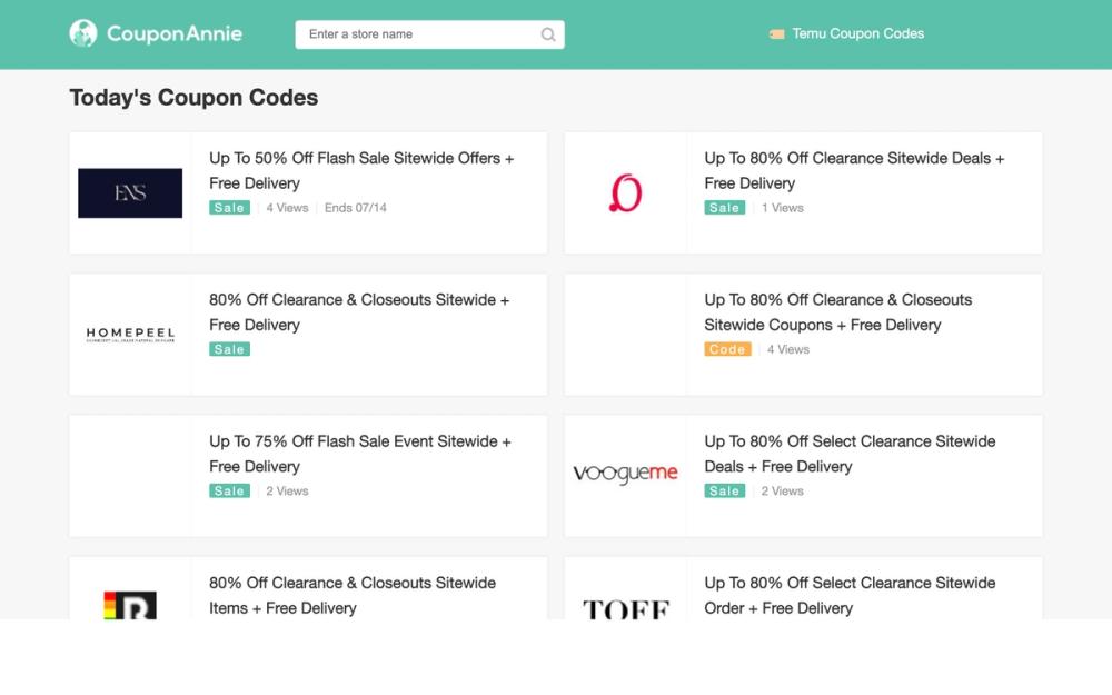 Screenshot of CouponAnnie