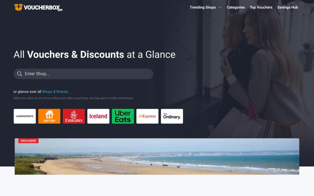 Screenshot of Voucherbox
